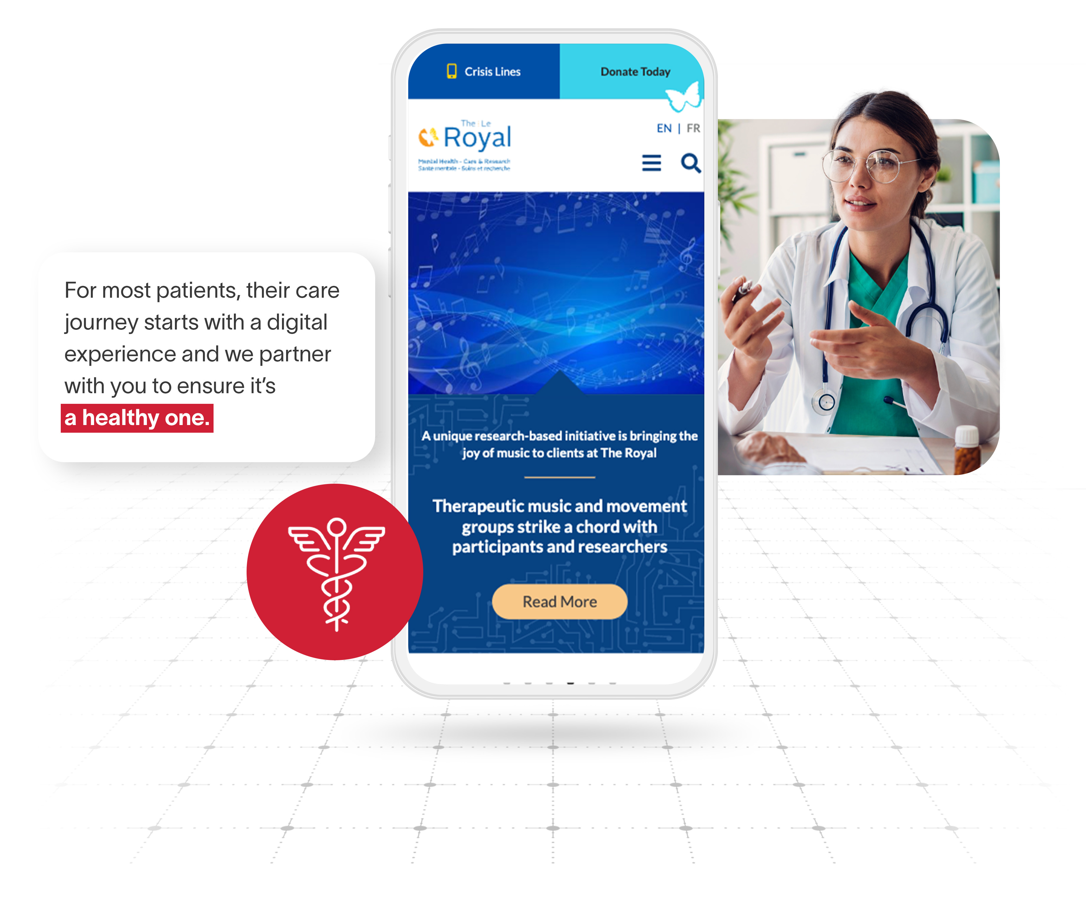 Royal Ottawa Healthcare Centre website on mobile