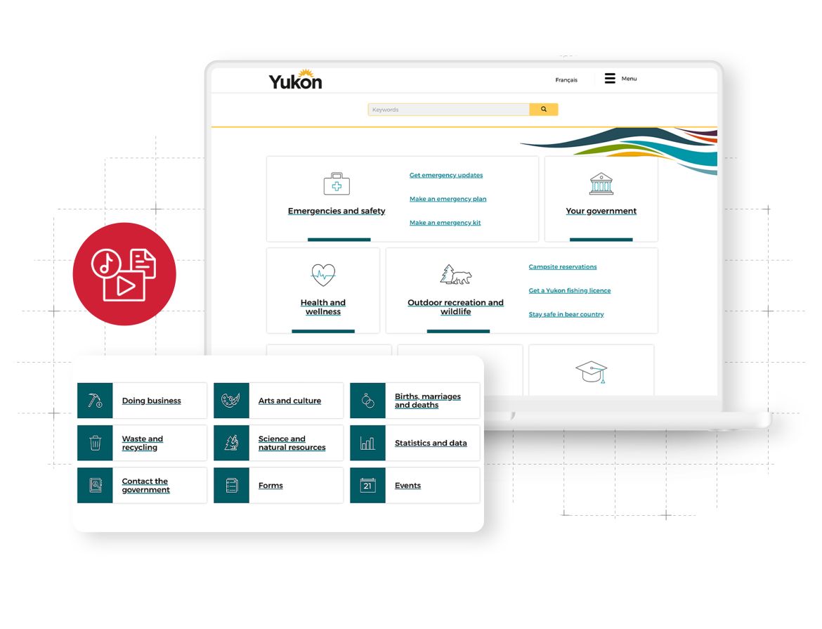 Government of Yukon website displayed on a white computer
