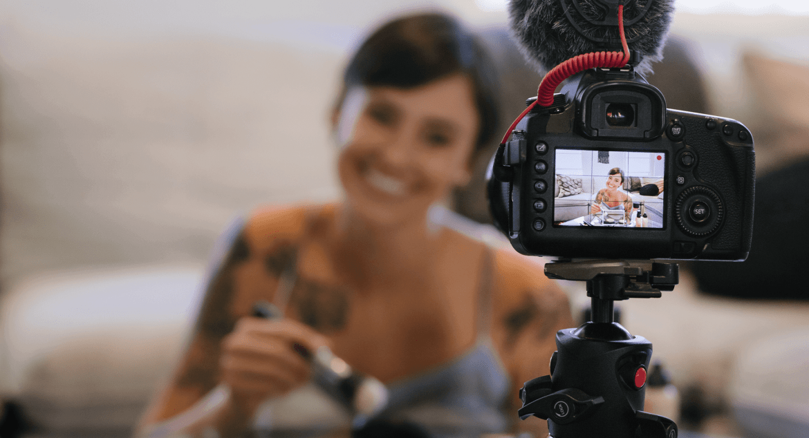 Girl smiling in front of camera