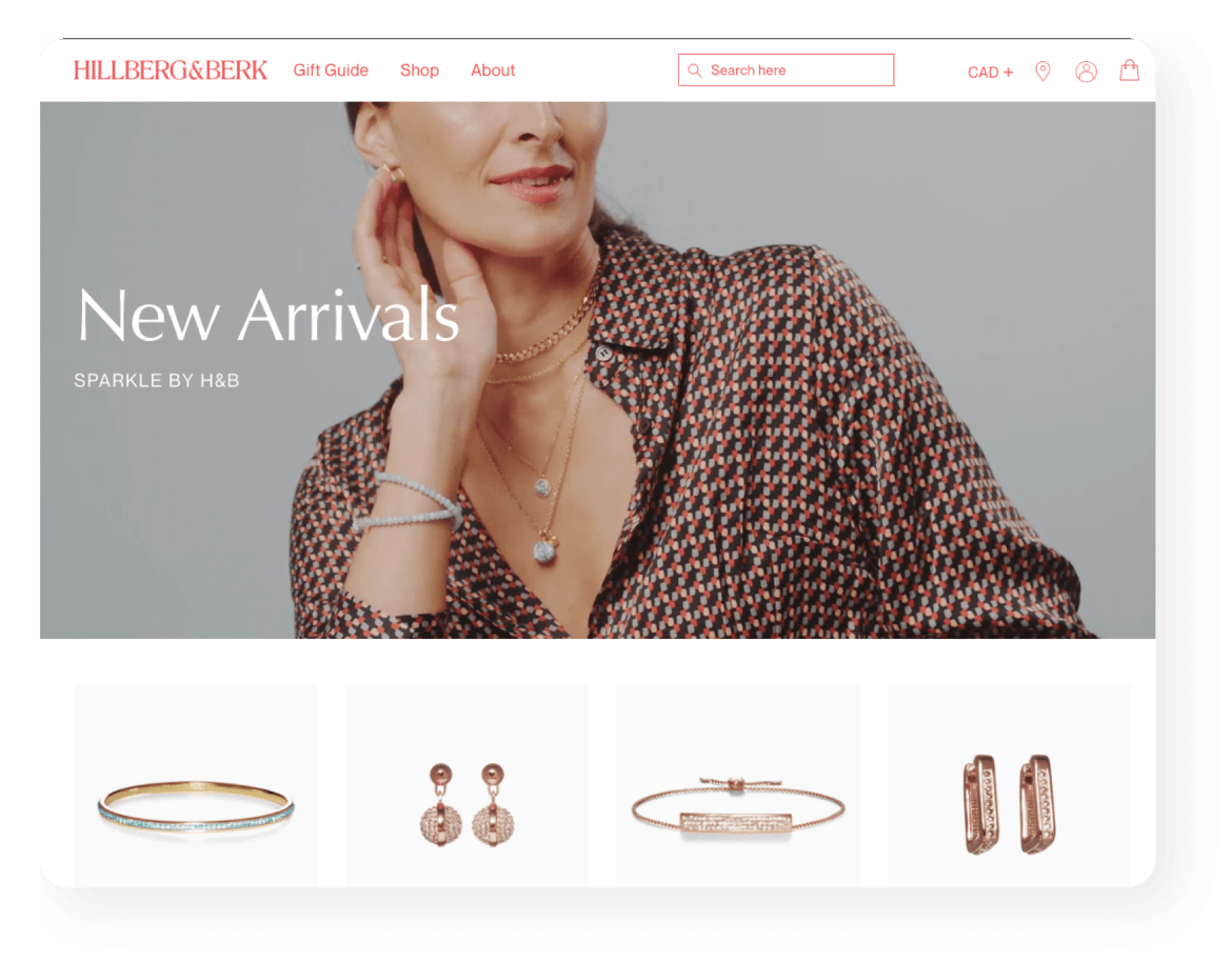 category page view of Hillberg & Berk's website