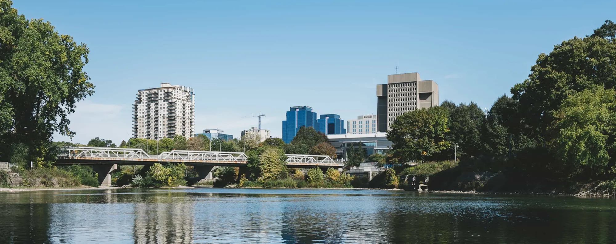 River with city behind it